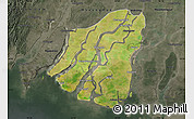 Satellite Map of Labutta, darken, semi-desaturated