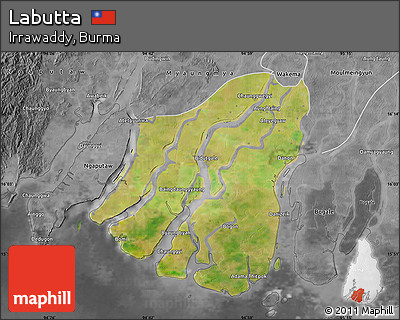 Satellite Map of Labutta, desaturated