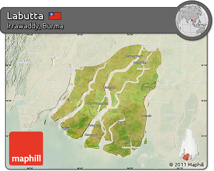 Satellite Map of Labutta, lighten