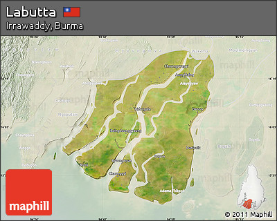 Satellite Map of Labutta, lighten