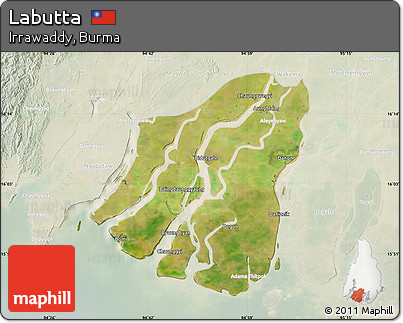 Satellite Map of Labutta, lighten
