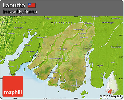 Satellite Map of Labutta, physical outside
