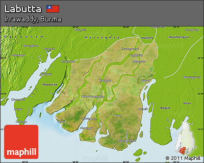 Satellite Map of Labutta, physical outside