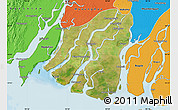 Satellite Map of Labutta, political outside