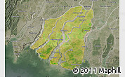 Satellite Map of Labutta, semi-desaturated