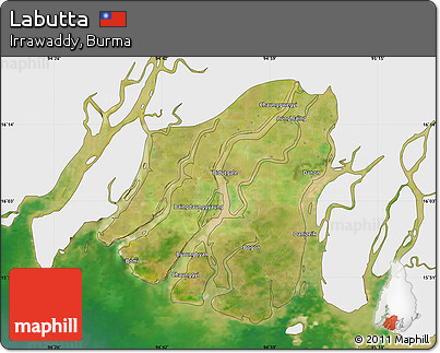 Satellite Map of Labutta, single color outside