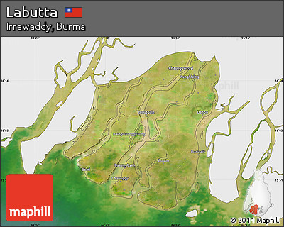 Satellite Map of Labutta, single color outside