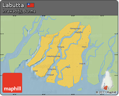 Savanna Style Map of Labutta, single color outside