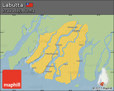Savanna Style Map of Labutta, single color outside