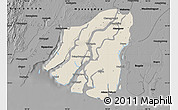 Shaded Relief Map of Labutta, darken, desaturated