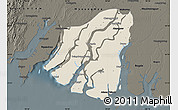 Shaded Relief Map of Labutta, darken