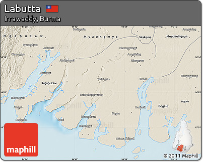 Shaded Relief Map of Labutta