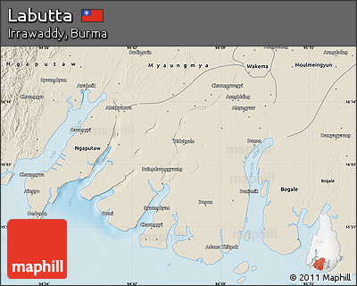 Shaded Relief Map of Labutta