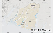 Shaded Relief Map of Labutta, lighten, semi-desaturated
