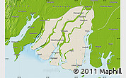 Shaded Relief Map of Labutta, physical outside