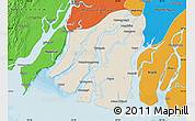 Shaded Relief Map of Labutta, political outside