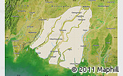 Shaded Relief Map of Labutta, satellite outside