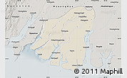 Shaded Relief Map of Labutta, semi-desaturated