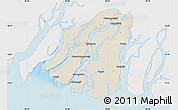 Shaded Relief Map of Labutta, single color outside