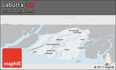 Gray Panoramic Map of Labutta, single color outside