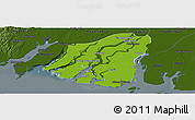 Physical Panoramic Map of Labutta, darken