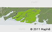 Physical Panoramic Map of Labutta, semi-desaturated