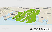 Physical Panoramic Map of Labutta, shaded relief outside