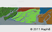 Political Panoramic Map of Labutta, darken
