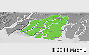 Political Panoramic Map of Labutta, desaturated