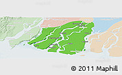 Political Panoramic Map of Labutta, lighten