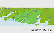Political Panoramic Map of Labutta, physical outside