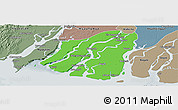 Political Panoramic Map of Labutta, semi-desaturated