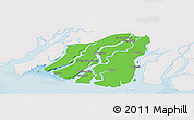 Political Panoramic Map of Labutta, single color outside