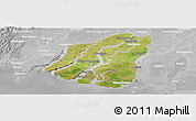 Satellite Panoramic Map of Labutta, lighten, desaturated