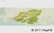 Satellite Panoramic Map of Labutta, lighten