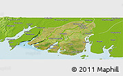 Satellite Panoramic Map of Labutta, physical outside