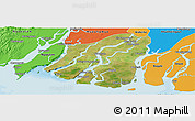 Satellite Panoramic Map of Labutta, political outside