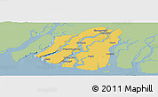 Savanna Style Panoramic Map of Labutta, single color outside
