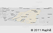 Shaded Relief Panoramic Map of Labutta, desaturated