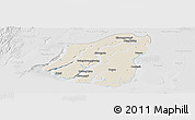 Shaded Relief Panoramic Map of Labutta, lighten, desaturated