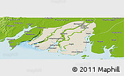 Shaded Relief Panoramic Map of Labutta, physical outside