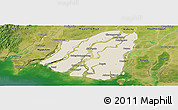 Shaded Relief Panoramic Map of Labutta, satellite outside