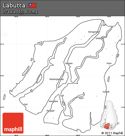 Blank Simple Map of Labutta, cropped outside