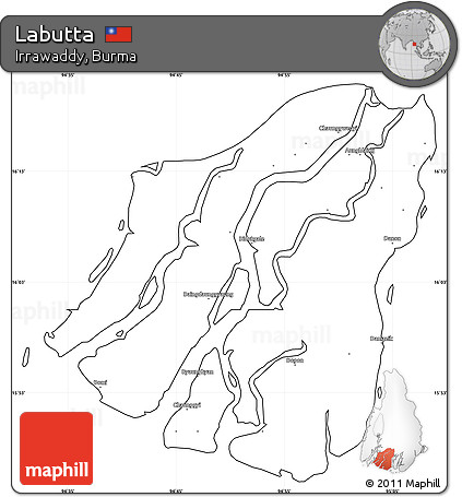 Blank Simple Map of Labutta, cropped outside