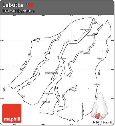 Blank Simple Map of Labutta, cropped outside