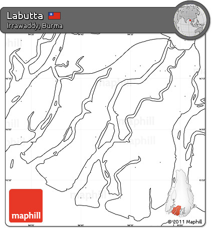 Blank Simple Map of Labutta, no labels