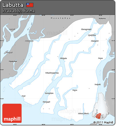 Gray Simple Map of Labutta