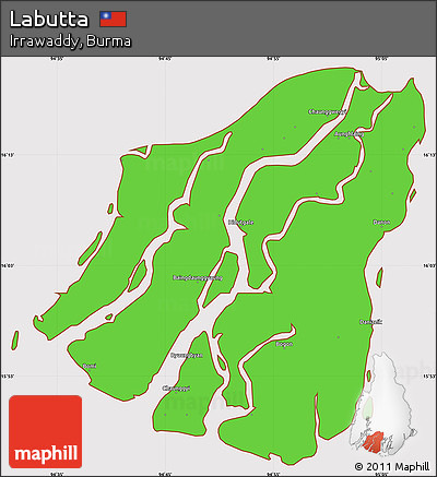 Political Simple Map of Labutta, cropped outside