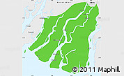 Political Simple Map of Labutta, single color outside, borders and labels
