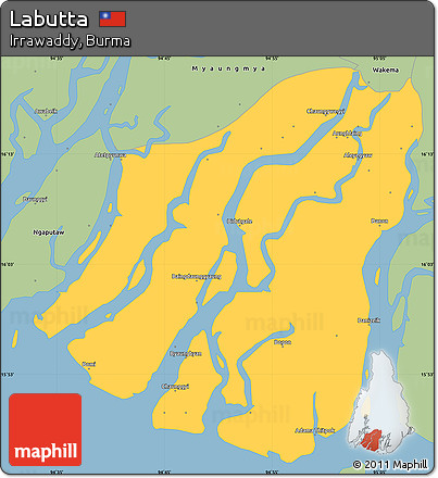 Savanna Style Simple Map of Labutta